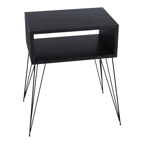 120 000402 2 Nighstand Naida pakoworld black marble melamine 45x30x59cmIndoor furniture > Bedside tables
