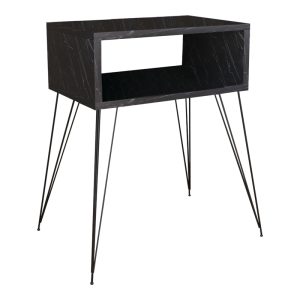 120 000402 Nighstand Naida pakoworld black marble melamine 45x30x59cmIndoor furniture > Bedside tables