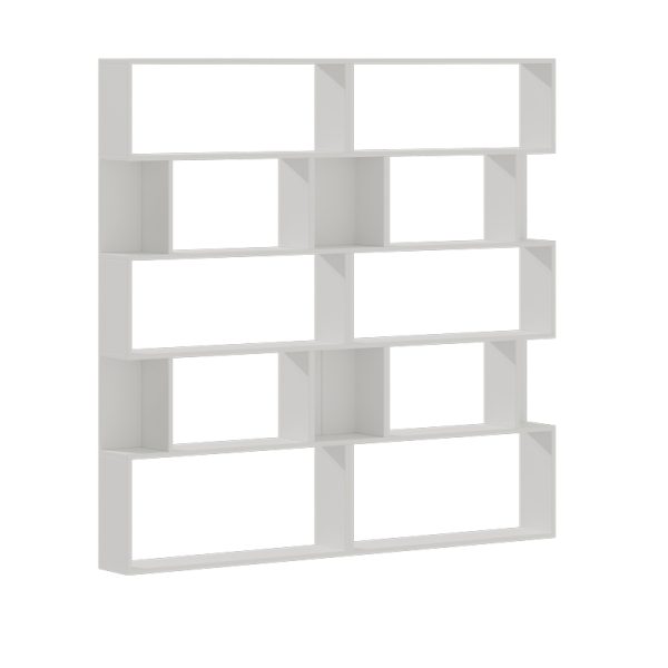 120 000404 Library Booky pakoworld 12 shelves space whtite melamine 180x20x175cmIndoor furniture > Bookshelves
