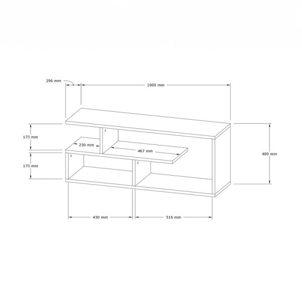 120 000411 3 TV Stand Waldo pakoworld natural melamine 100x29.5x40cmIndoor furniture > TV stands