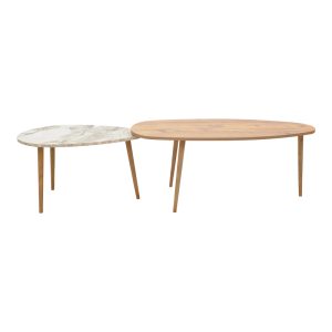 120 000415 3 Monty pakoworld oak-beige melamine marble coffee table 116x46x46cmIndoor furniture > Coffee tables