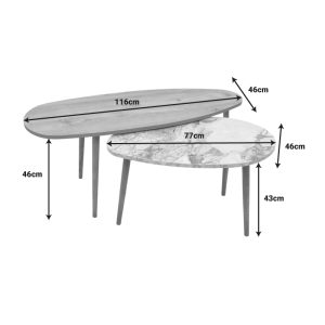 120 000415 4 Monty pakoworld oak-beige melamine marble coffee table 116x46x46cmIndoor furniture > Coffee tables