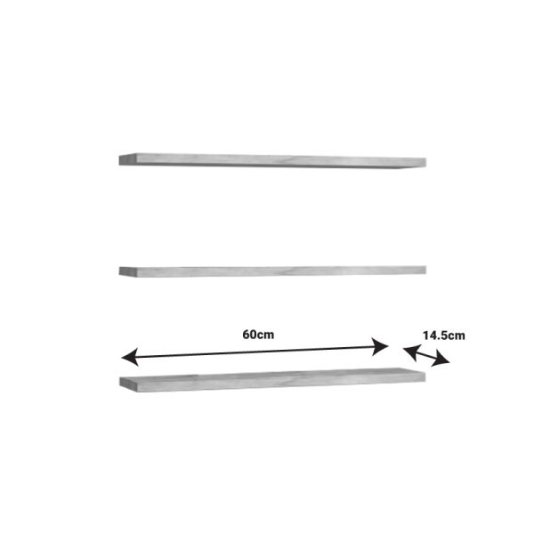 120 000447 2 Edna pakoworld melamine wall shelf in natural shade 60x14.5x1.8cmIndoor furniture > Wall shelves