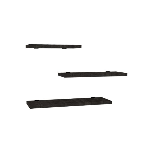 120 000464 Wall shelf Leila pakoworld set of 3 melamine in anthracite shade 40x14x2cmIndoor furniture > Wall shelves