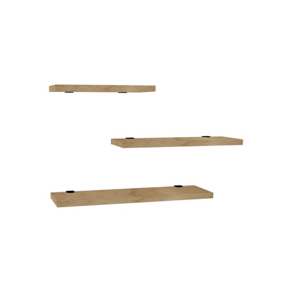 120 000465 Wall shelf Leila pakoworld set of 3 melamine in natural shade 40x14x2cmIndoor furniture > Wall shelves