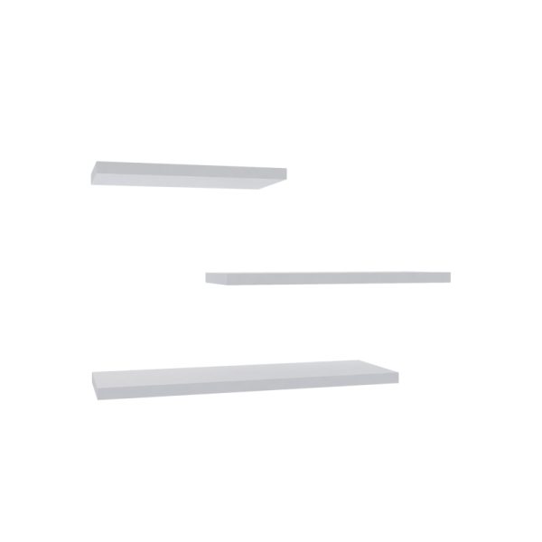 120 000466 Wall shelf Leila pakoworld set of 3 melamine in white shade 40x14x2cmIndoor furniture > Wall shelves