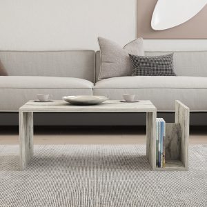120 000508 3 Poko pakoworld coffee table in white-grey marble color 86.8x50x32.4cmIndoor furniture > Coffee tables