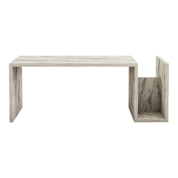 120 000508 4 Poko pakoworld coffee table in white-grey marble color 86.8x50x32.4cmIndoor furniture > Coffee tables