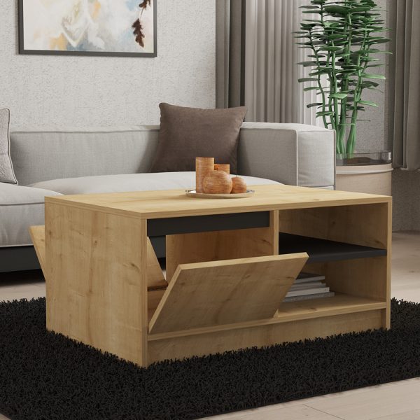 120 000512 2 Coffee table Narli pakoworld in oak shade 90x60x45cmIndoor furniture > Coffee tables