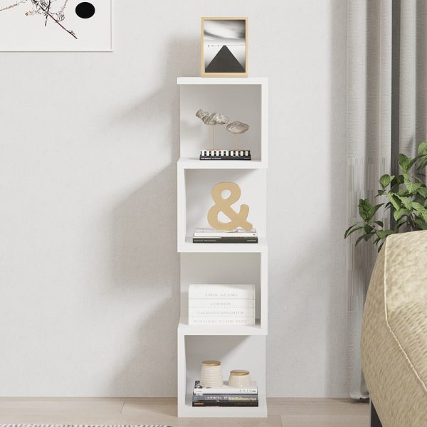 120 000514 2 Floor-standing shelf Pratel pakoworld in white 25x27x95cmIndoor furniture > Bookshelves