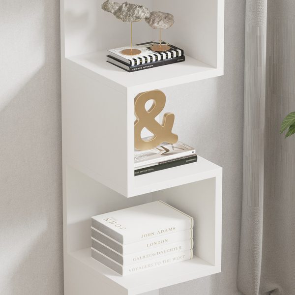 120 000514 3 Floor-standing shelf Pratel pakoworld in white 25x27x95cmIndoor furniture > Bookshelves