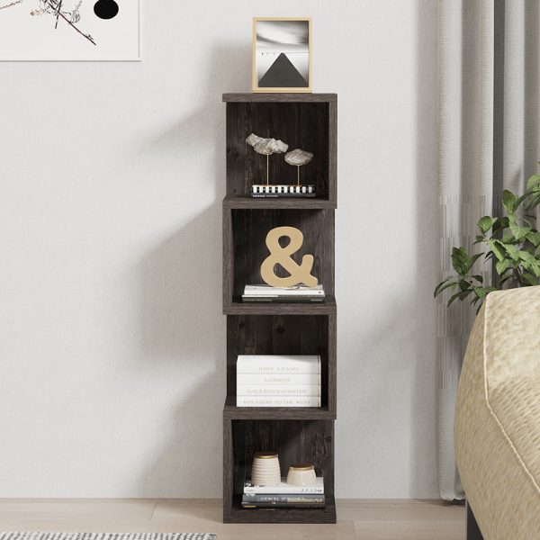 120 000515 2 Floor-standing shelf Pratel pakoworld in dark walnut 25x27x95cmIndoor furniture > Bookshelves