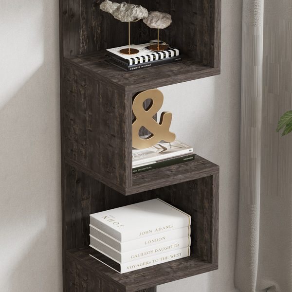 120 000515 3 Floor-standing shelf Pratel pakoworld in dark walnut 25x27x95cmIndoor furniture > Bookshelves