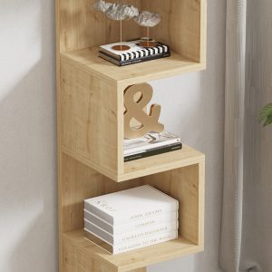 120 000516 3 Floor-standing shelf Pratel pakoworld in oak 25x27x95cmIndoor furniture > Bookshelves