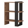 120 000517 Almond pakoworld bookcase in oak-black shade 120x29x185cmIndoor furniture > Bookshelves