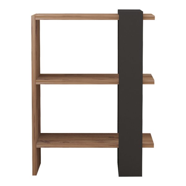 120 000517 3 Maverick pakoworld bookcase in sonoma-anthracite shade 51.8x25x70cmIndoor furniture > Bookshelves