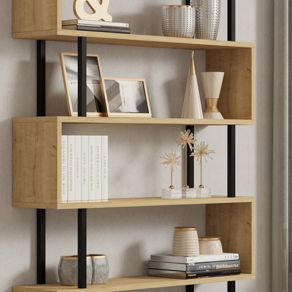 120 000518 3 Ziza pakoworld bookcase in oak shade 90x22x162.6cmIndoor furniture > Bookshelves