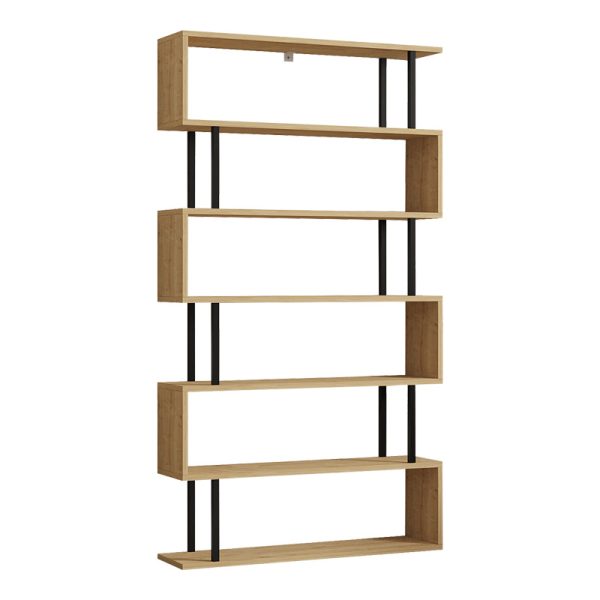 120 000518 Ziza pakoworld bookcase in oak shade 90x22x162.6cmIndoor furniture > Bookshelves