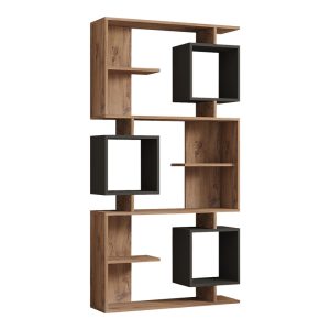 120 000519 Cubix pakoworld bookcase in sonoma-anthracite shade 90x24.6x171.90cmIndoor furniture > Bookshelves