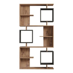 120 000519 4 Cubix pakoworld bookcase in sonoma-anthracite shade 90x24.6x171.90cmIndoor furniture > Bookshelves