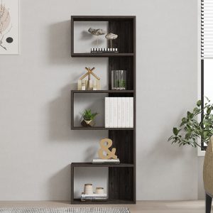 120 000521 2 Cascade pakoworld bookcase in dark walnut shade 51.8x22x150cmIndoor furniture > Bookshelves