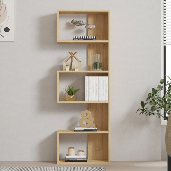120 000522 2 Cascade pakoworld bookcase in oak shade 51.8x22x150cmIndoor furniture > Bookshelves