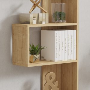 120 000522 3 Cascade pakoworld bookcase in oak shade 51.8x22x150cmIndoor furniture > Bookshelves