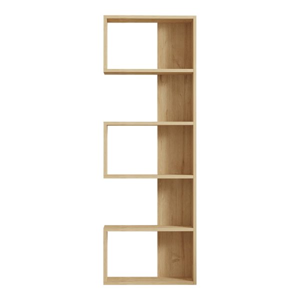 120 000522 4 Cascade pakoworld bookcase in oak shade 51.8x22x150cmIndoor furniture > Bookshelves