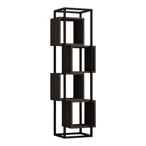 120 000523 Gridur pakoworld bookcase in dark walnut shade 44x29x140cmIndoor furniture > Bookshelves