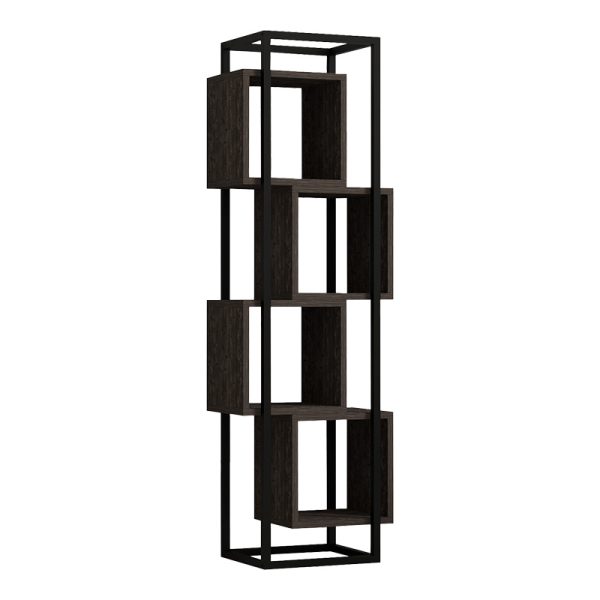 120 000523 Gridur pakoworld bookcase in dark walnut shade 44x29x140cmIndoor furniture > Bookshelves