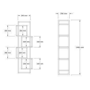 120 000524 4 Gridur pakoworld bookcase in oak shade 44x29x140cmIndoor furniture > Bookshelves