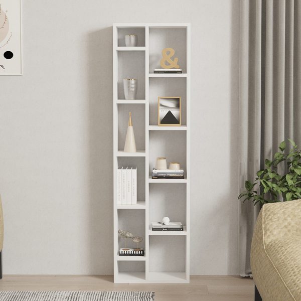 120 000525 2 Minicu pakoworld bookcase in white shade 44.4x19.6x150cmIndoor furniture > Bookshelves