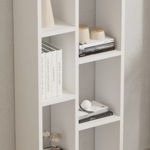 120 000525 3 Minicu pakoworld bookcase in white shade 44.4x19.6x150cmIndoor furniture > Bookshelves
