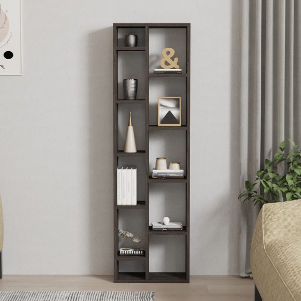 120 000526 2 Minicu pakoworld bookcase in dark walnut shade 44.4x19.6x150cmIndoor furniture > Bookshelves