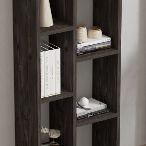 120 000526 3 Minicu pakoworld bookcase in dark walnut shade 44.4x19.6x150cmIndoor furniture > Bookshelves