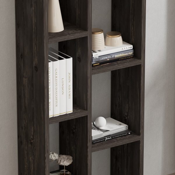 120 000526 3 Minicu pakoworld bookcase in dark walnut shade 44.4x19.6x150cmIndoor furniture > Bookshelves