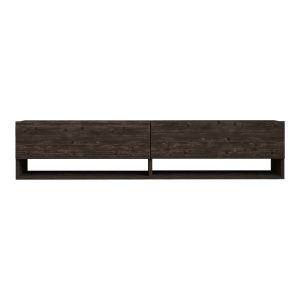 120 000529 3 Melosa pakoworld wall-mounted TV cabinet in dark walnut shade 141x30x31cmIndoor furniture > TV stands