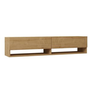 120 000530 Melosa pakoworld wall-mounted TV cabinet in oak shade 141x30x31cmIndoor furniture > TV stands