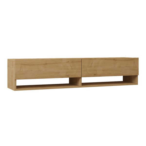 120 000530 Melosa pakoworld wall-mounted TV cabinet in oak shade 141x30x31cmIndoor furniture > TV stands
