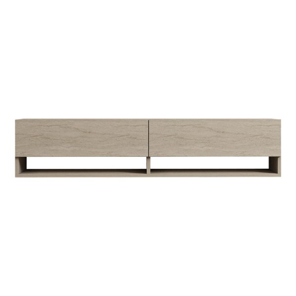 120 000531 3 Melosa pakoworld wall-mounted TV cabinet in traverten 141x30x31cmIndoor furniture > TV stands