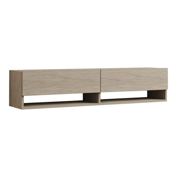 120 000531 Melosa pakoworld wall-mounted TV cabinet in traverten 141x30x31cmIndoor furniture > TV stands