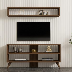 120 000535 2 Prestige pakoworld living room set in walnut 120x29.6x50cmIndoor furniture > Living room sets