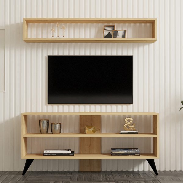 120 000536 2 Prestige pakoworld living room set in oak 120x29.6x50cmIndoor furniture > Living room sets