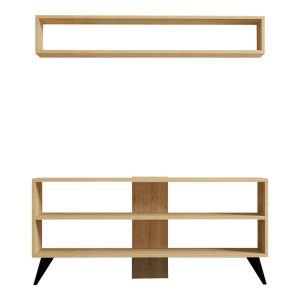 120 000536 4 Prestige pakoworld living room set in oak 120x29.6x50cmIndoor furniture > Living room sets