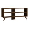120 000537 Melosa pakoworld wall-mounted TV cabinet in dark walnut shade 141x30x31cmIndoor furniture > TV stands