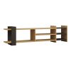 120 000539 Wall shelf Vertoura pakoworld in mocha color 116x18.5x60cmIndoor furniture > Wall shelves
