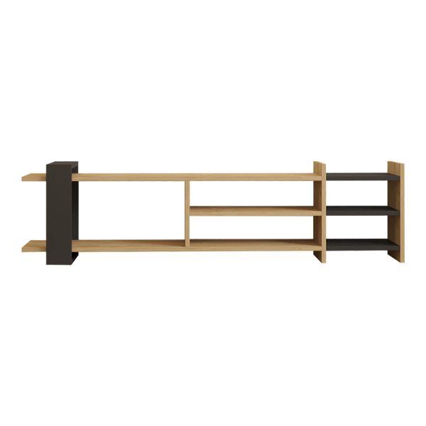 120 000539 4 Rinia pakoworld TV cabinet in oak-anthracite shade 153.60x26x40cmIndoor furniture > TV stands