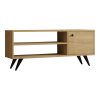 120 000542 Fifer pakoworld bookcase in oak-black shade 120x28x185cmIndoor furniture > Bookshelves