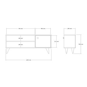 120 000542 5 Wison pakoworld TV cabinet in oak shade 120x29x50cmIndoor furniture > TV stands