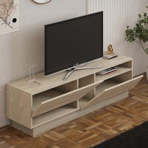 120 000543 2 Cogo pakoworld TV cabinet in travertine look 160x40x45cmIndoor furniture > TV stands